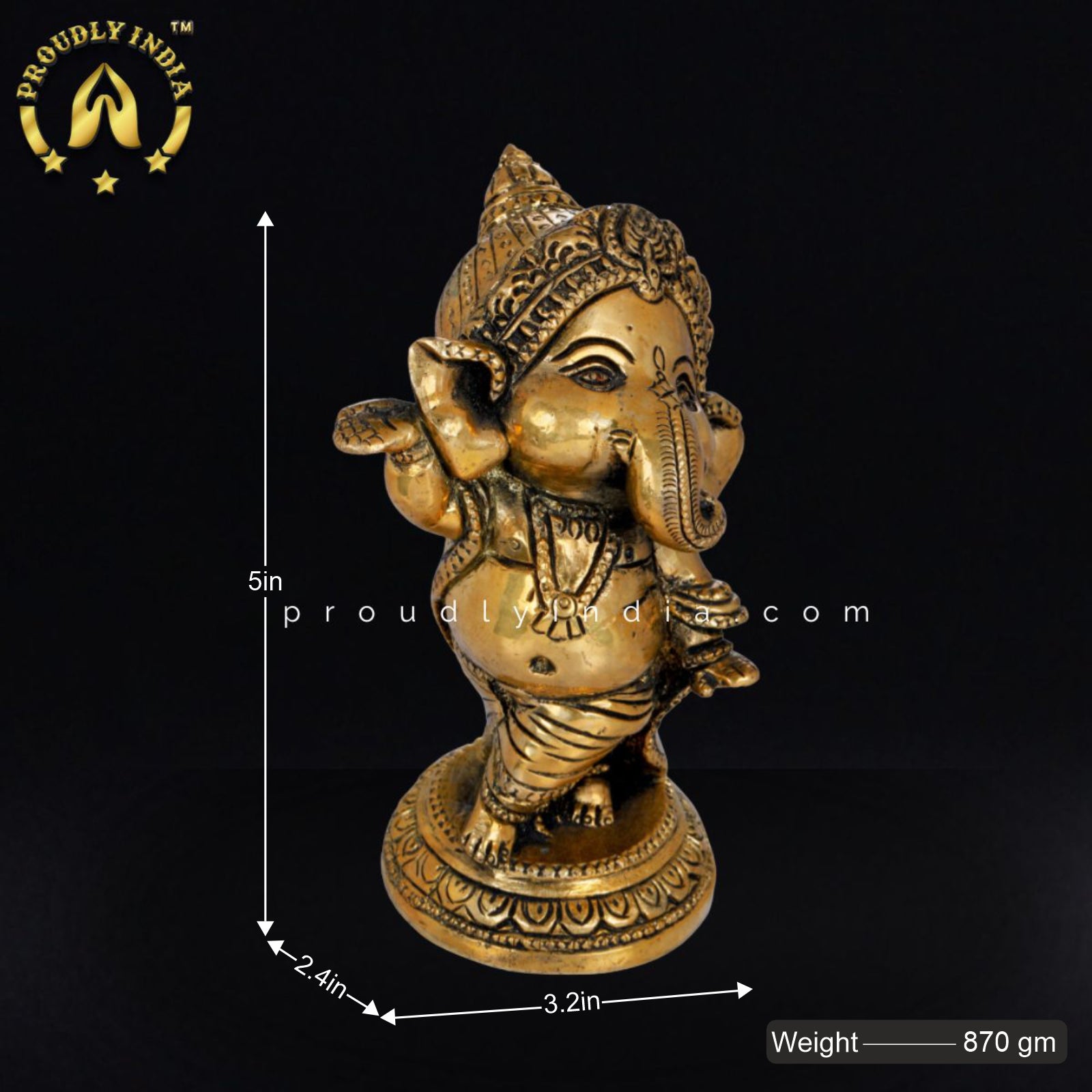 Pure Brass Baby Ganesha Statue