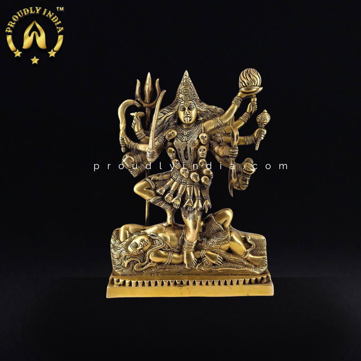 12" Brass Kali Maa Statue