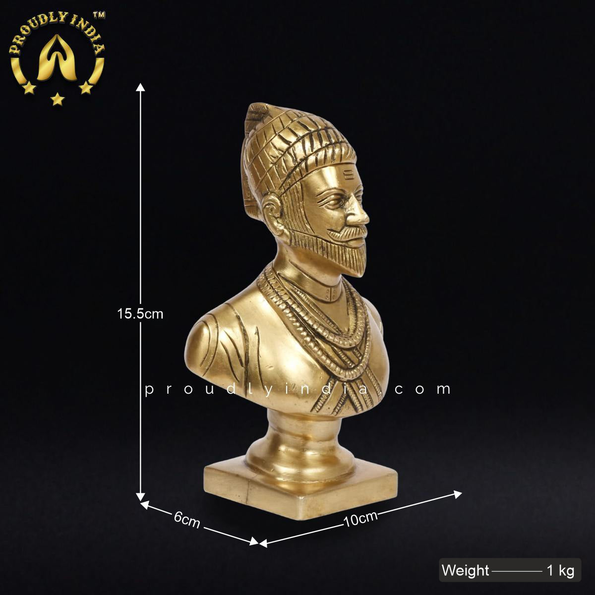5.9 Inch- Shivaji Maharaj Brass Statue