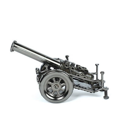 Vintage Style Grey Metal Canon Miniature Showpiece
