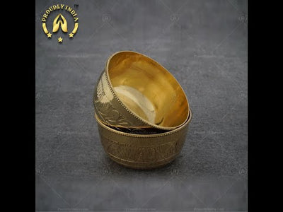 Set Of 2 Engraving Brass Bowl | Vati