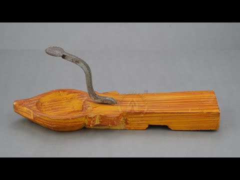 Wooden Coconut Grater with Bowl Holder