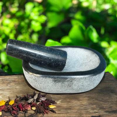 Black Granite Kalvam | Mortar And Pestle | Herb Crusher | Molcajete