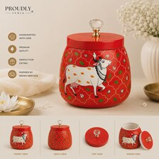 5" Red Pichwai Jar ( Set of 20 )
