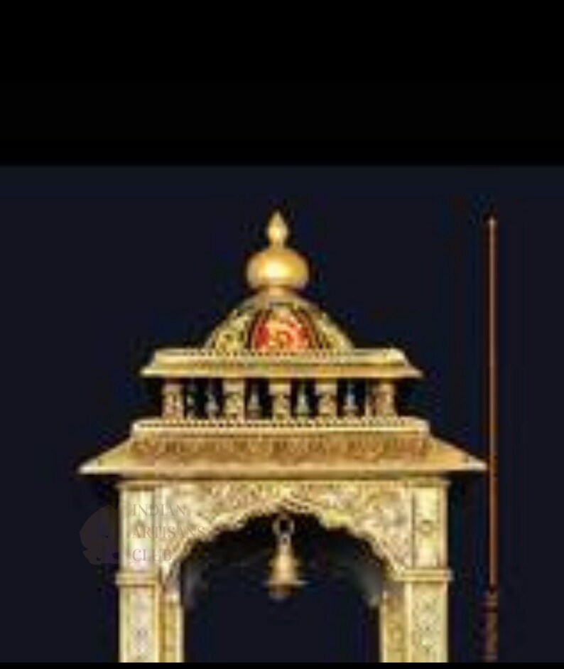 Handmade Big Pooja Mandir With Indian Artwork Handcrafted | Hand Carved Wooden Prayer Unit 16"×16"×36" | Religious Decorative Showpiece