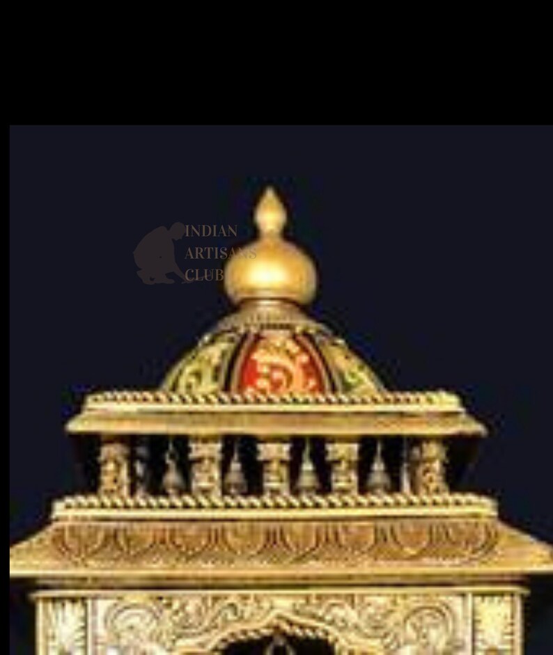Handmade Big Pooja Mandir With Indian Artwork Handcrafted | Hand Carved Wooden Prayer Unit 16"×16"×36" | Religious Decorative Showpiece
