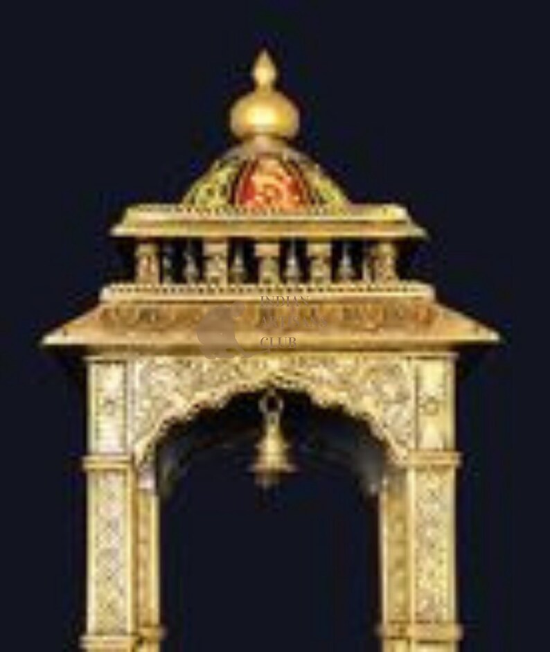 Handmade Big Pooja Mandir With Indian Artwork Handcrafted | Hand Carved Wooden Prayer Unit 16"×16"×36" | Religious Decorative Showpiece