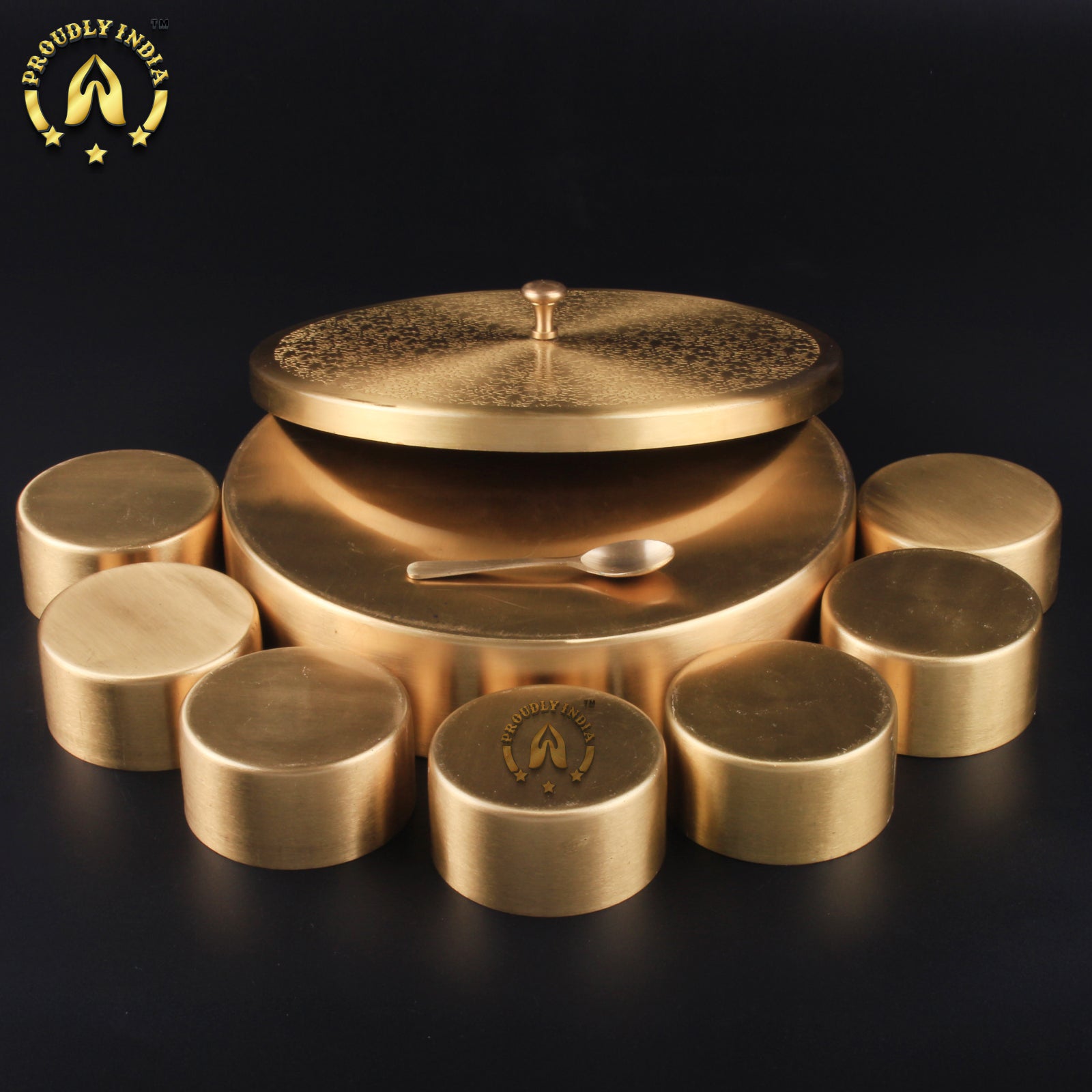 Pure Brass Engraved Spice Box