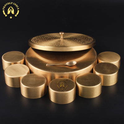 Pure Brass Engraved Spice Box
