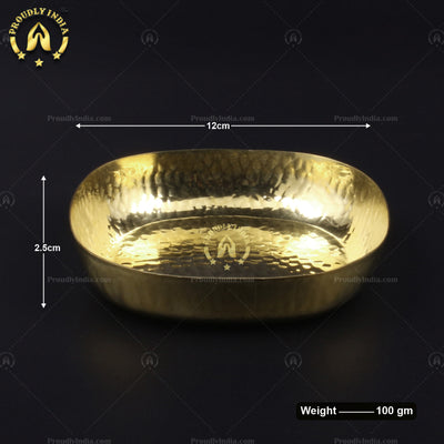 6 Piece Square Brass Dinner Set