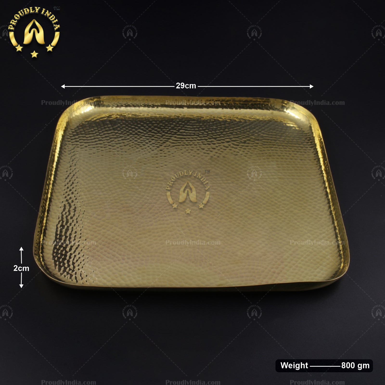 6 Piece Square Brass Dinner Set