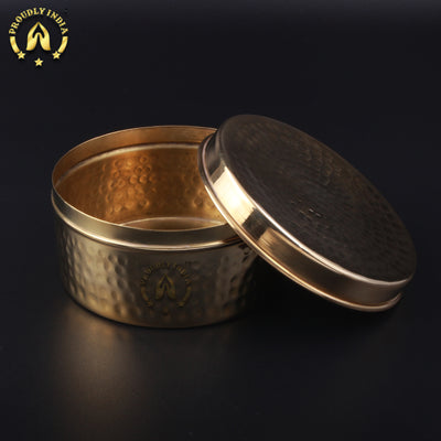 Set of 2 Brass Dry Fruit Box | Storage Container