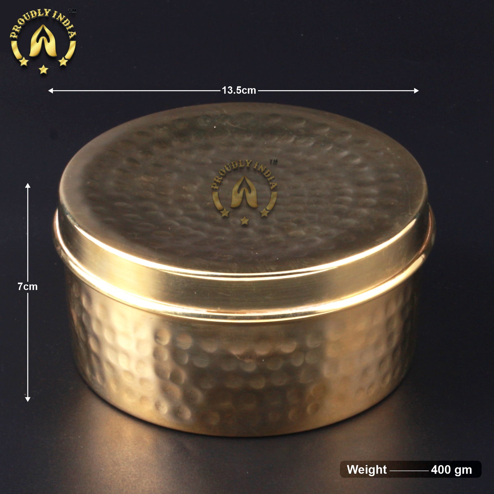 Set of 2 Brass Dry Fruit Box | Storage Container