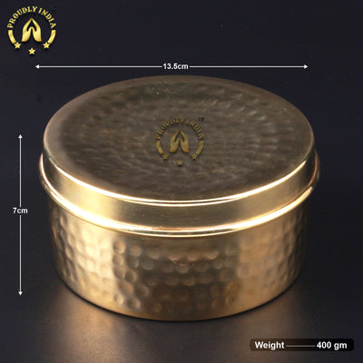 Set of 2 Brass Dry Fruit Box | Storage Container