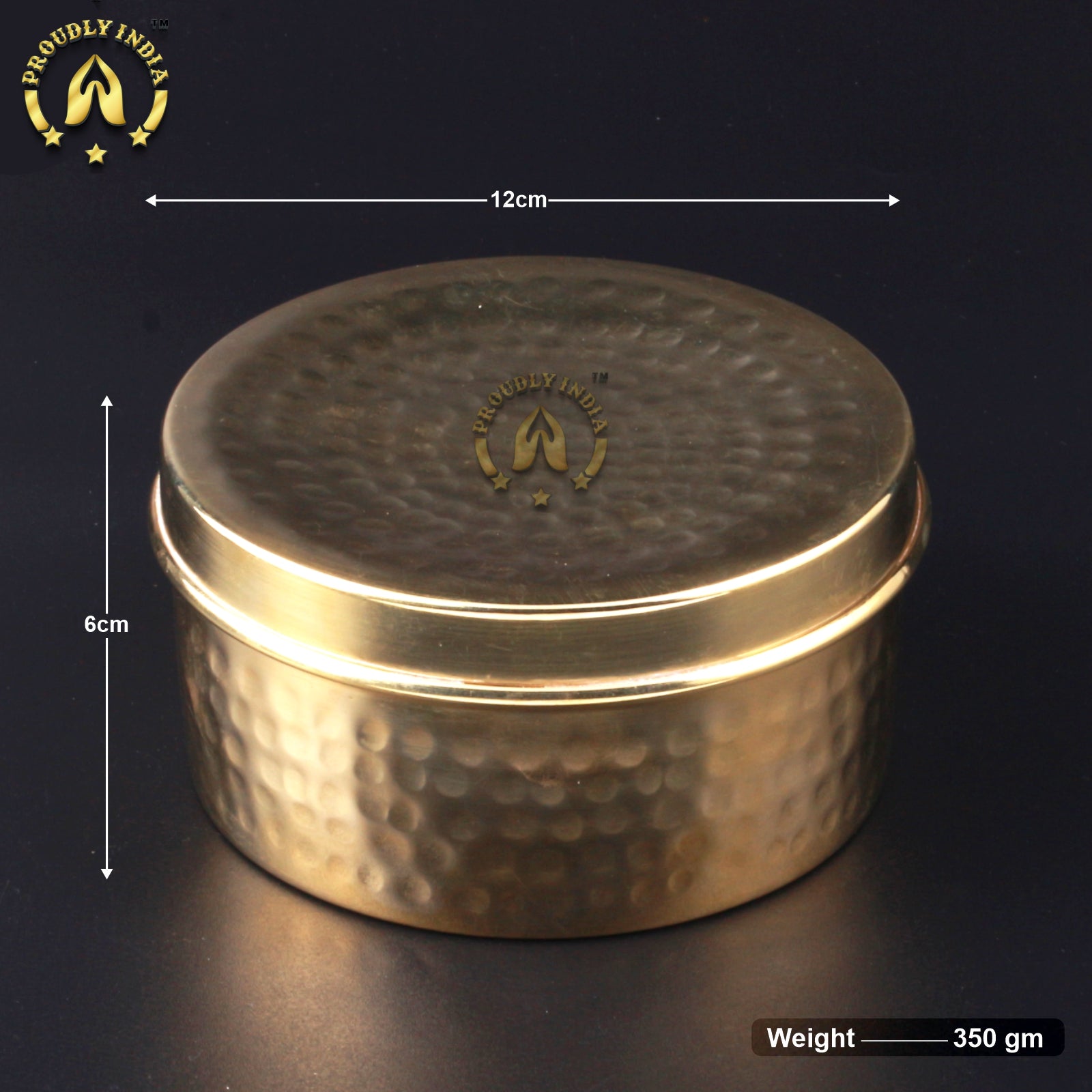Set of 2 Brass Dry Fruit Box | Storage Container
