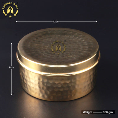 Set of 2 Brass Dry Fruit Box | Storage Container