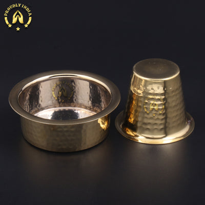 Set of 2 Brass Hammered Coffee Dabara