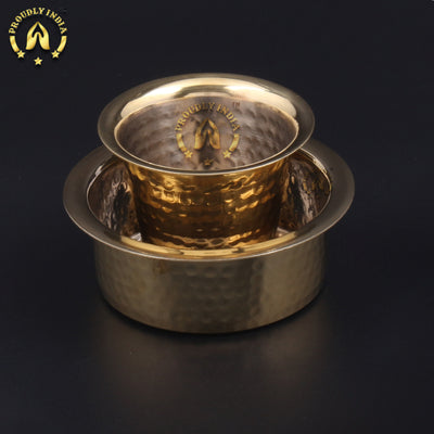 Set of 2 Brass Hammered Coffee Dabara