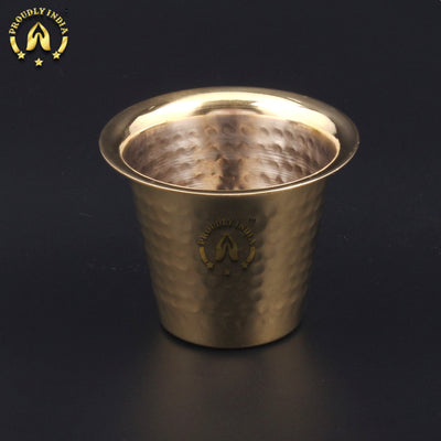 Set of 2 Brass Hammered Coffee Dabara