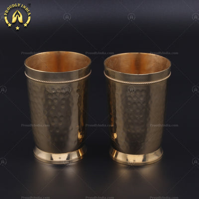 Brass Sturdy Hammered Glass