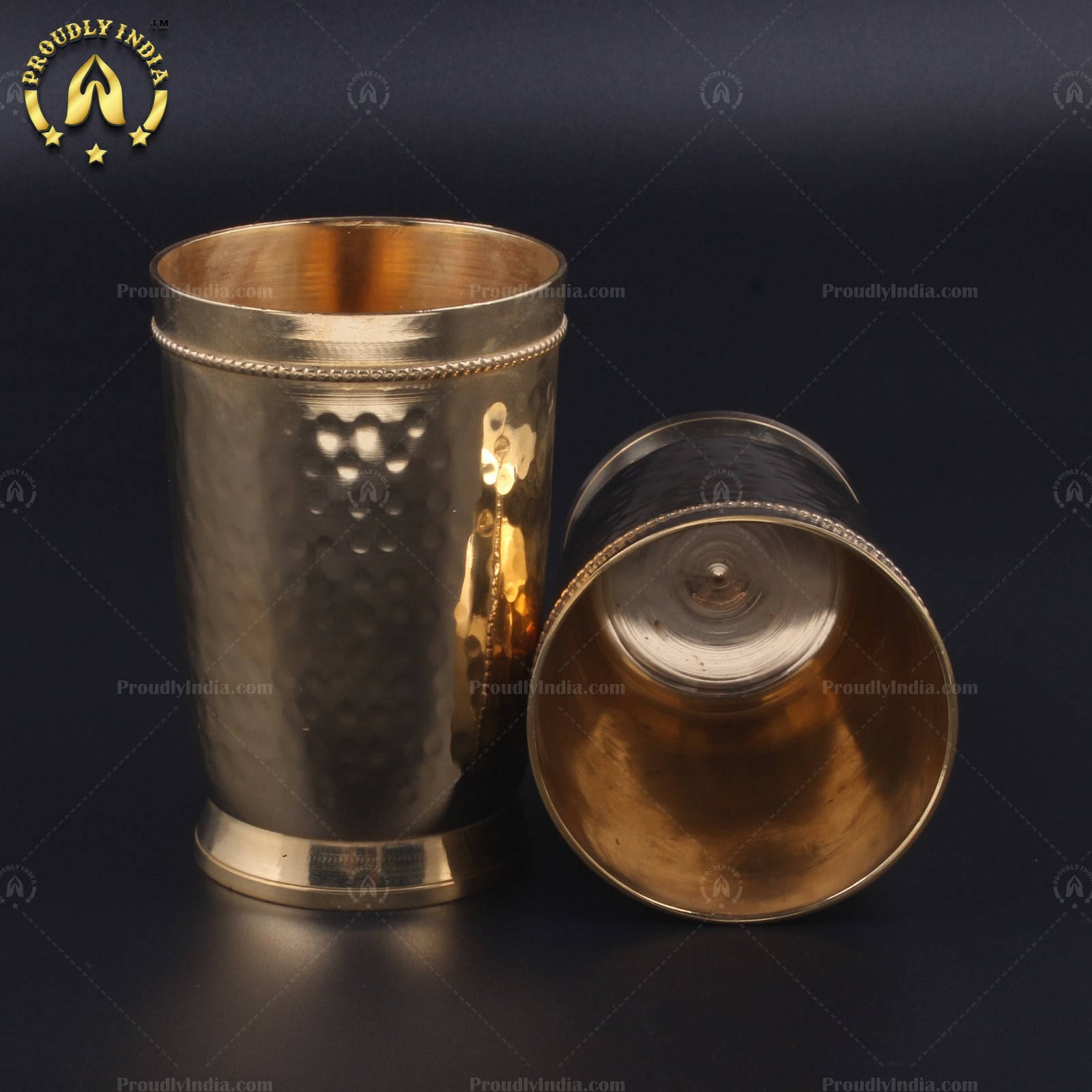 Brass Sturdy Hammered Glass
