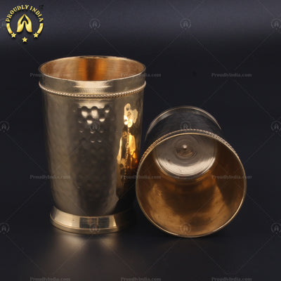 Brass Sturdy Hammered Glass