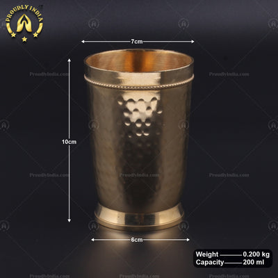 Brass Sturdy Hammered Glass