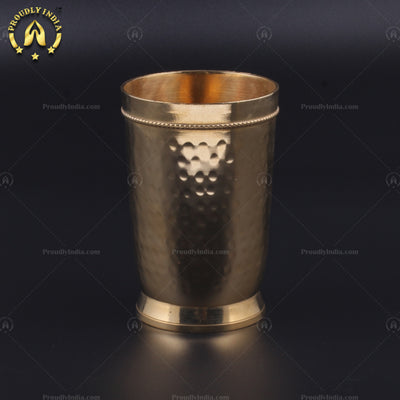 Brass Sturdy Hammered Glass