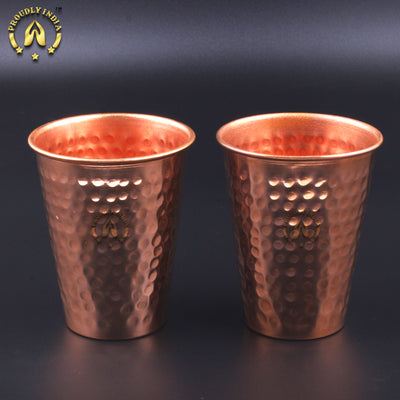 Set Of Pure Copper Hammered Glasses