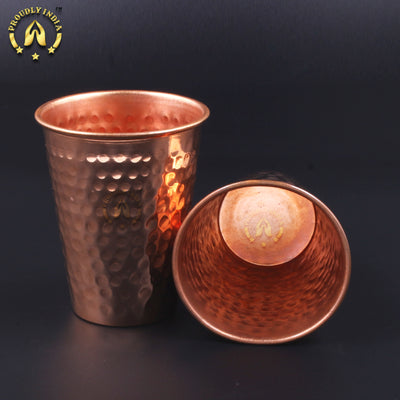 Set Of Pure Copper Hammered Glasses