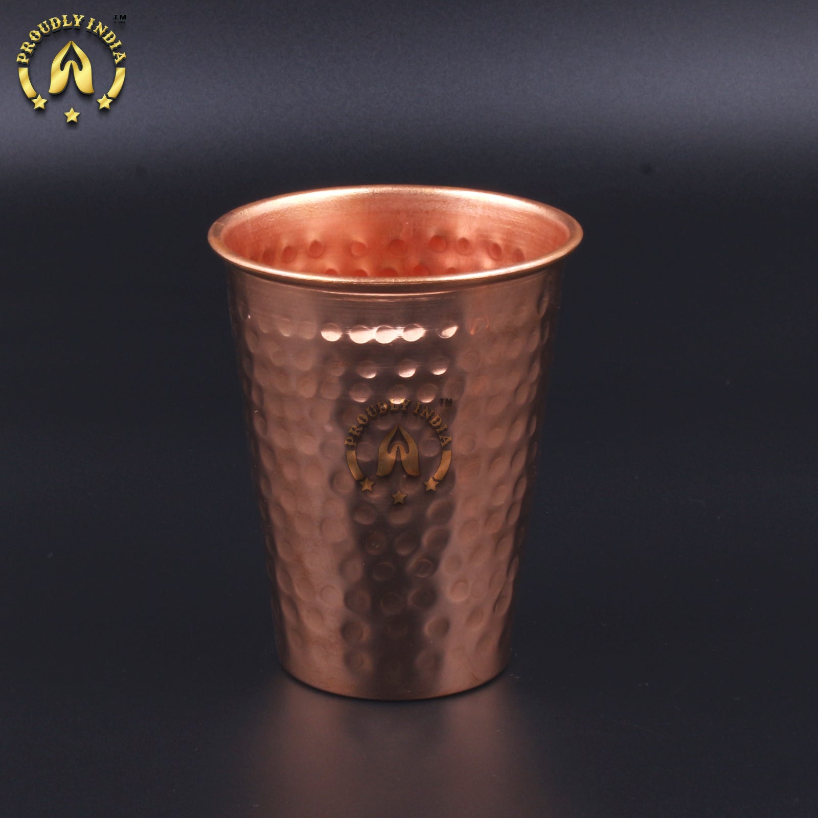 Set Of Pure Copper Hammered Glasses
