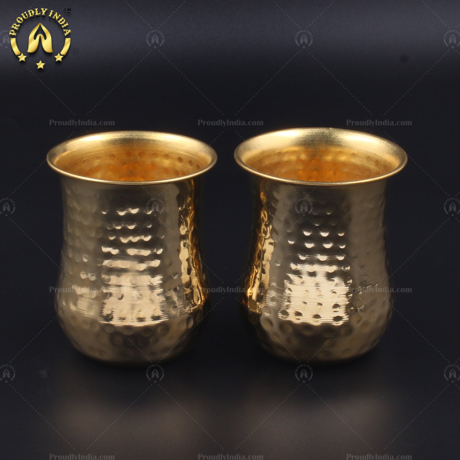 Brass Belly Glass Tumblers