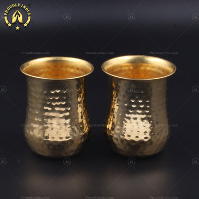Brass Belly Glass Tumblers