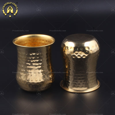 Brass Belly Glass Tumblers