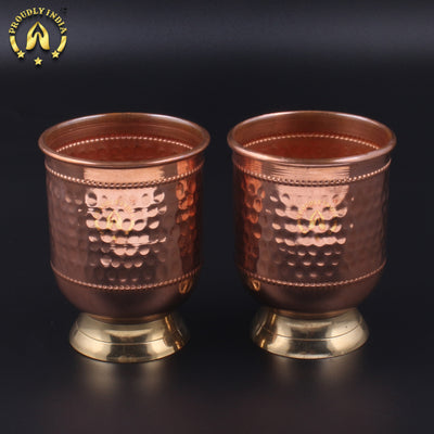 Copper Glass With Brass Stand