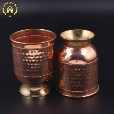 Copper Glass With Brass Stand