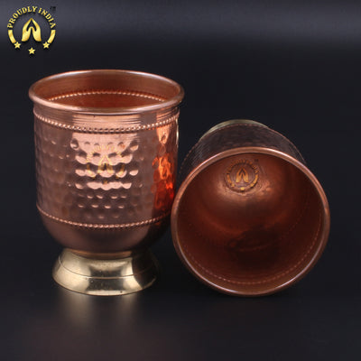 Copper Glass With Brass Stand
