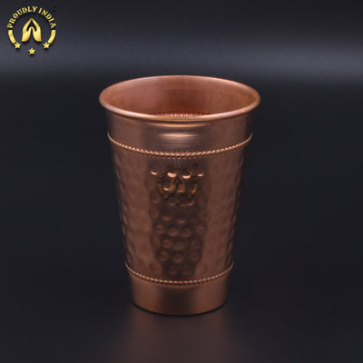 Set of 2 Pure Copper Hammered Drinking Glass 400 ml