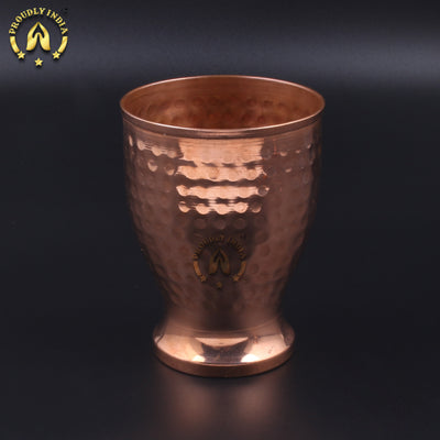 Set of 2 Copper Embossed Glass 420 ml