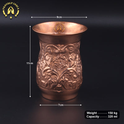 Set Of 2 Royal Embossed Copper Tumbler 320ml