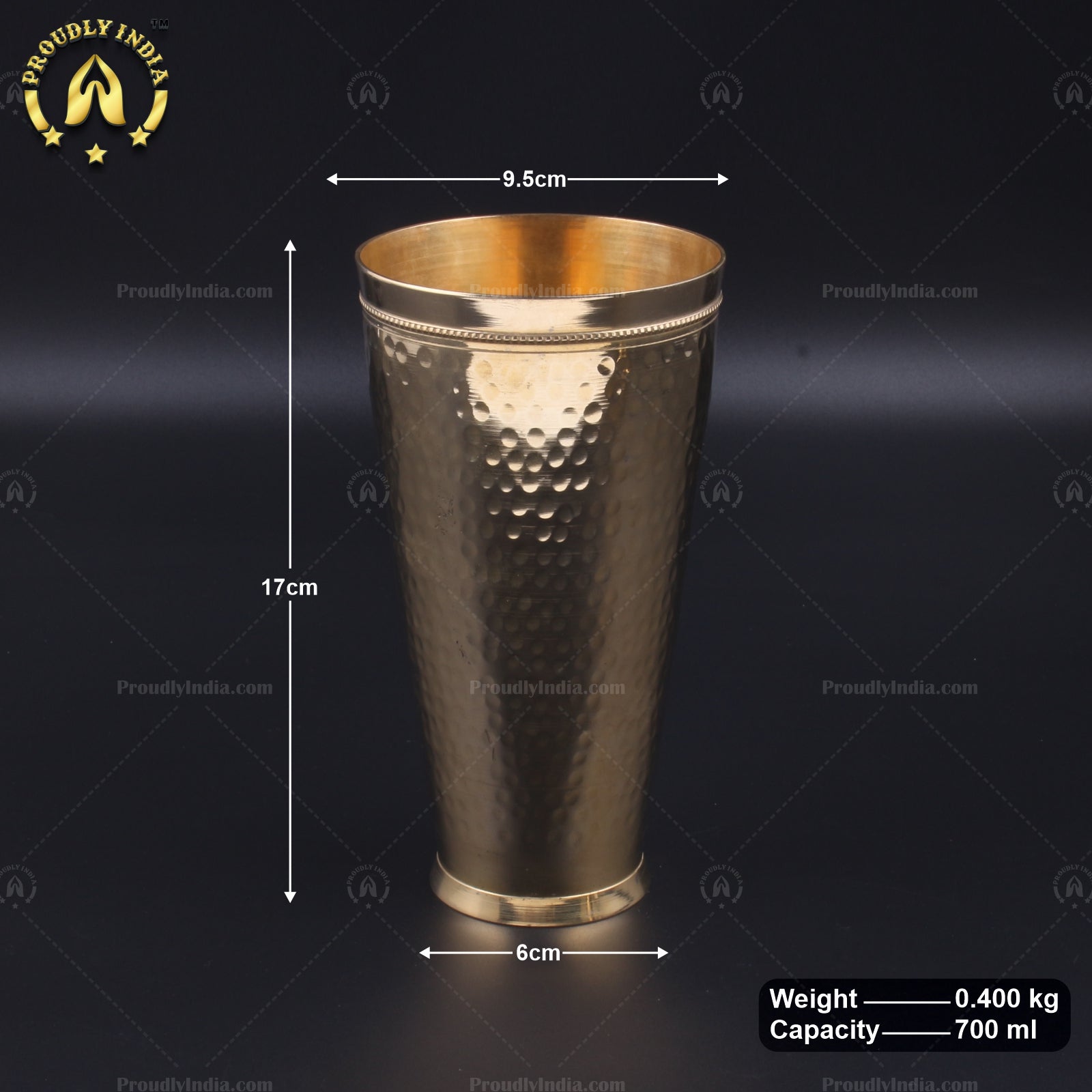Set Of 2 Brass Medium Size Lassi Glass