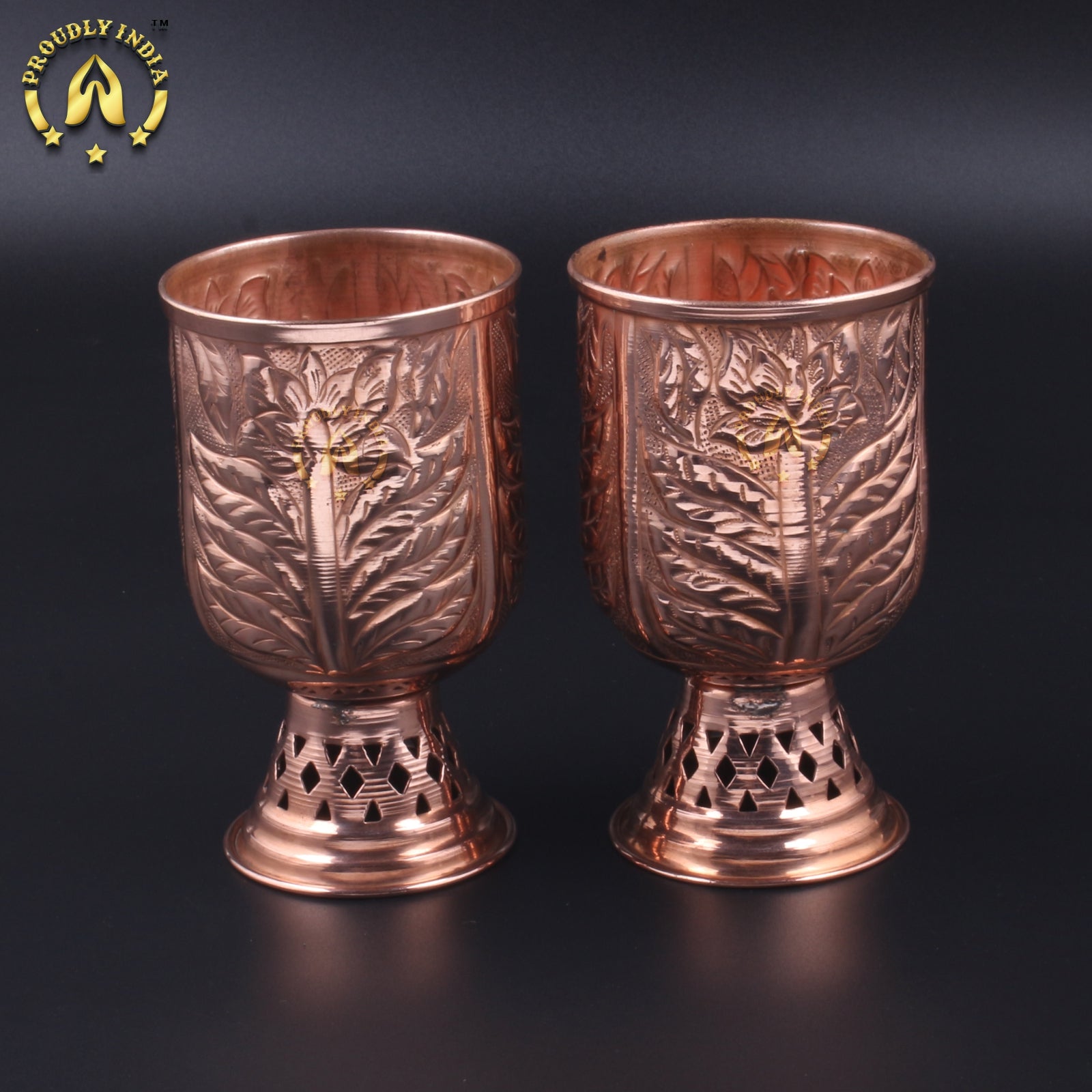 Set Of 2 Copper Arabian Glasses