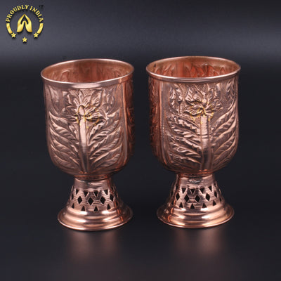 Set Of 2 Copper Arabian Glasses