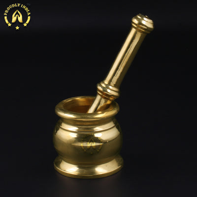 Brass Handcrafted Mortar And Pestle