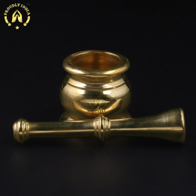 Brass Handcrafted Mortar And Pestle