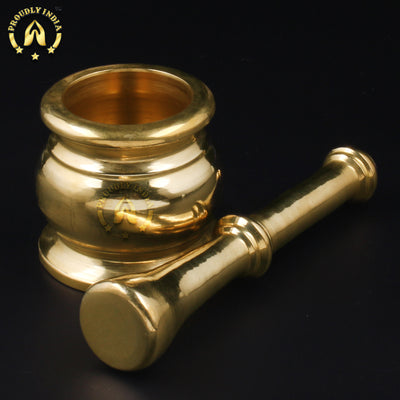 Brass Handcrafted Mortar And Pestle