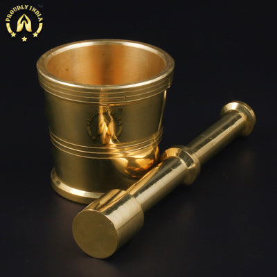 Brass Mortar And Pestle | Khalbatta