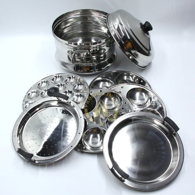 Stainless Steel Idly Steamer 3 Idli Plates