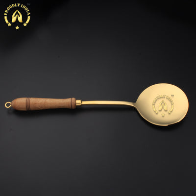 Brass Serving Ladle with Wooden handle