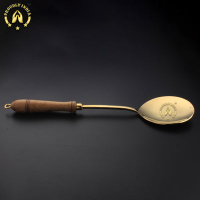 Brass Serving Ladle with Wooden handle